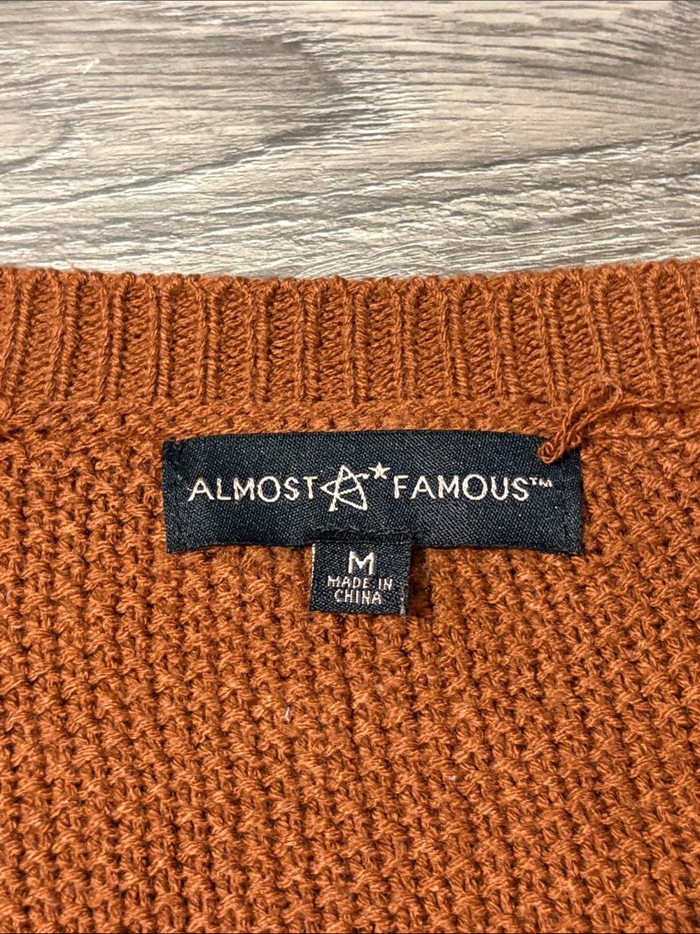 Almost Famous Rust Cable Knit Button-Up Cardigan - Picture 2 of 4